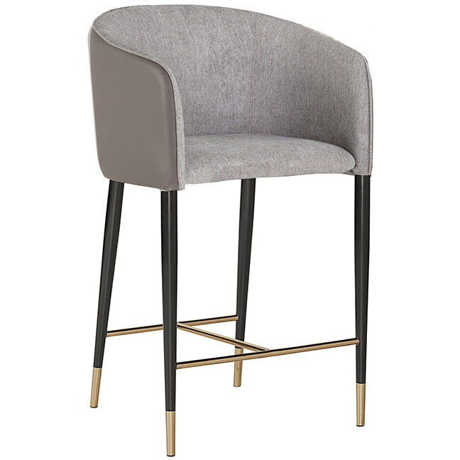 Asher 37.75 inch Flint Grey / Napa Taupe Counter Stool